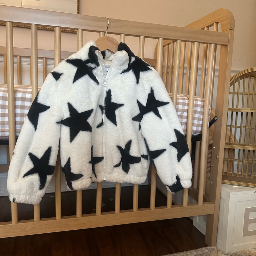 Old Navy Black and White Star Puffer Jacket